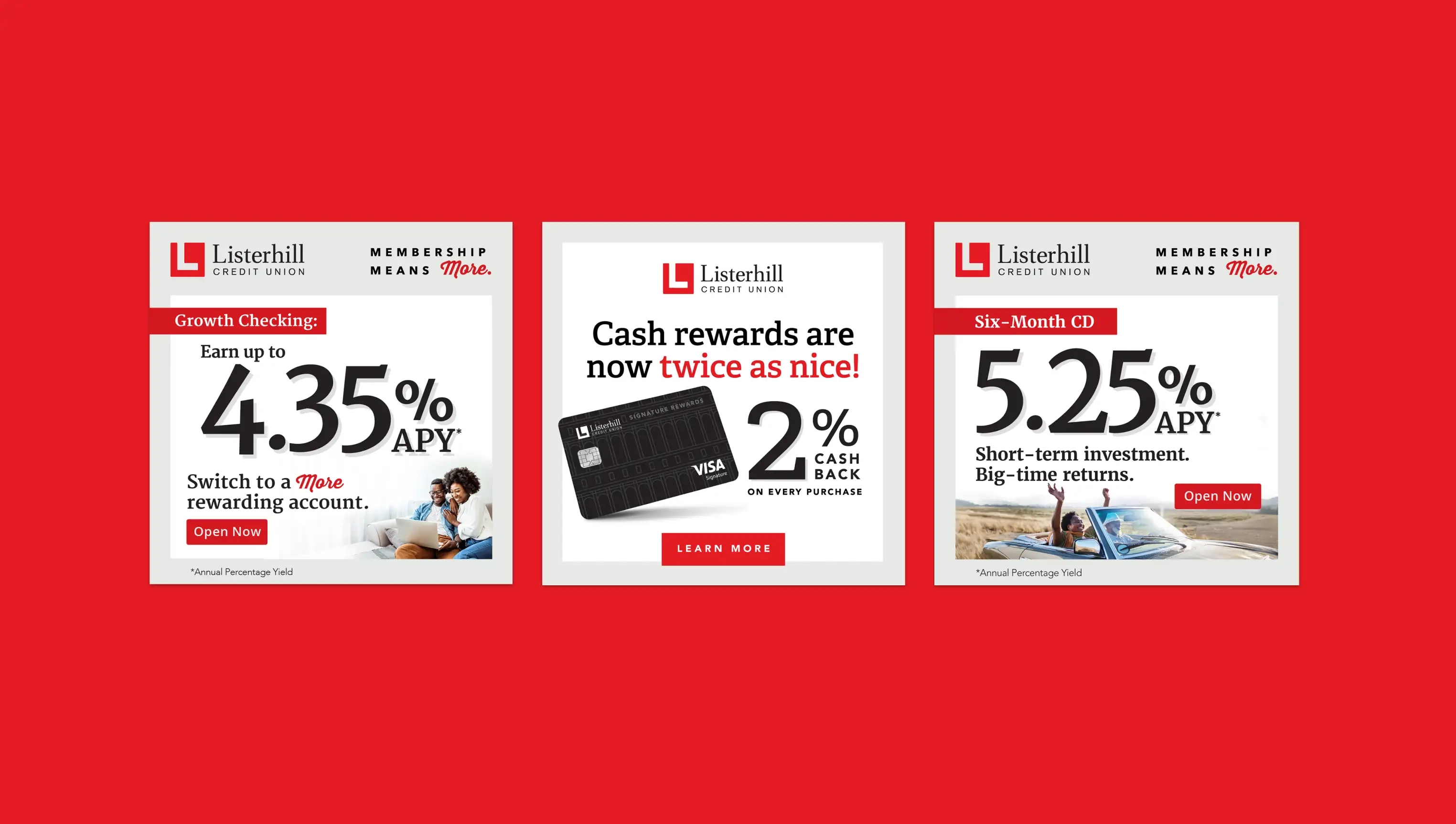 Listerhill Credit Union display ads