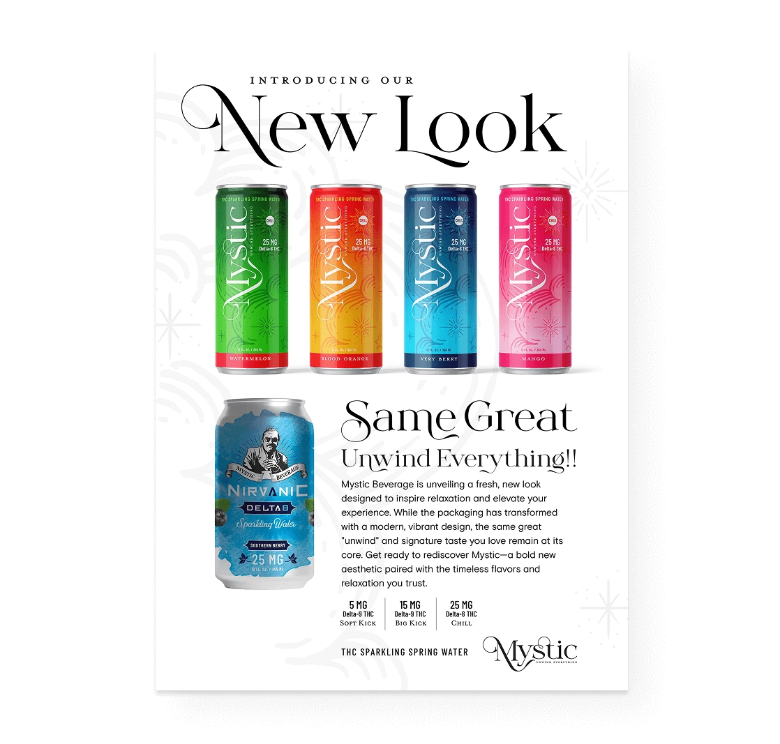 Print ad for Mystic's new look